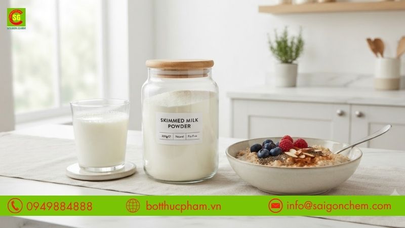 C&ocirc;ng dụng ch&iacute;nh của bột sữa gầy