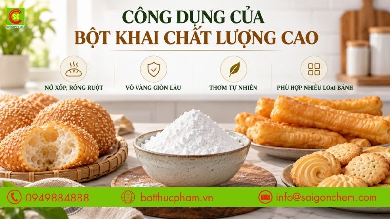 Công dụng của bột khai trong làm bánh