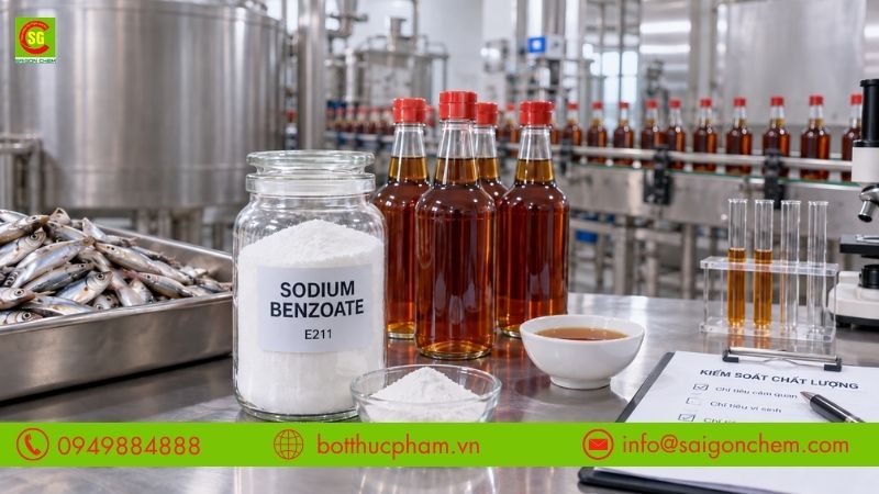 E211 hỗ trợ kiểm so&aacute;t vi sinh vật trong sản xuất nước mắm đ&oacute;ng chai