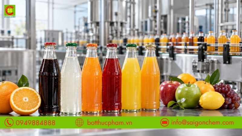 Phụ gia E211 hỗ trợ bảo quản nước ngọt v&agrave; nước tr&aacute;i c&acirc;y đ&oacute;ng chai