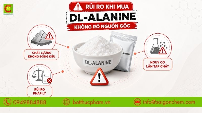 Rủi ro khi mua DL-Alanine kh&ocirc;ng r&otilde; nguồn gốc