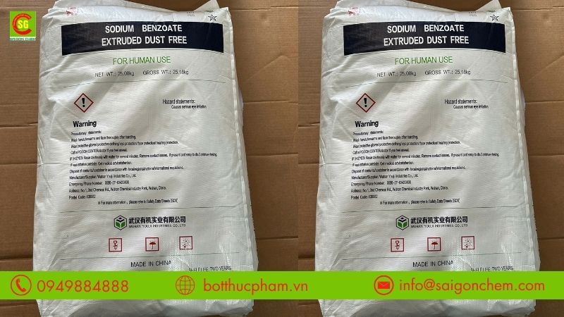 Sản phẩm Sodium Benzoate (E211) ch&iacute;nh h&atilde;ng tại Bột Thực Phẩm