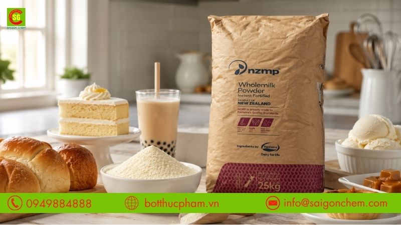 Ưu điểm của bột sữa béo nguyên kem trong sản xuất thực phẩm