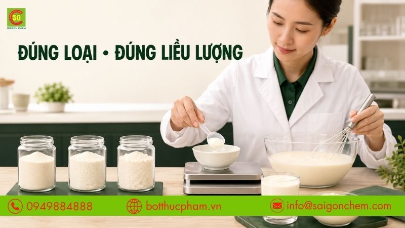 Sử dụng bột kem b&eacute;o đ&uacute;ng loại v&agrave; đ&uacute;ng liều lượng gi&uacute;p đảm bảo chất lượng sản phẩm.