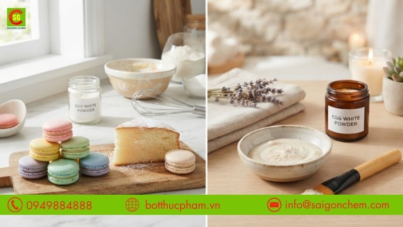 C&ocirc;ng dụng của bột l&ograve;ng trắng trứng trong ẩm thực v&agrave; đời sống