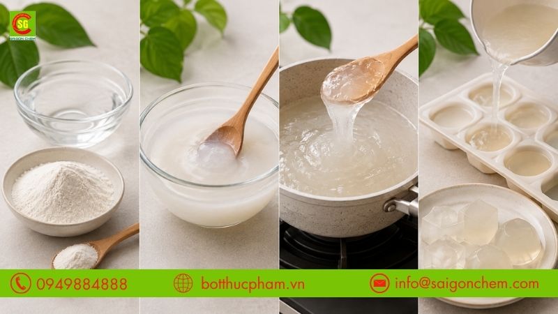 C&aacute;ch d&ugrave;ng Konjac Gum l&agrave;m rau c&acirc;u