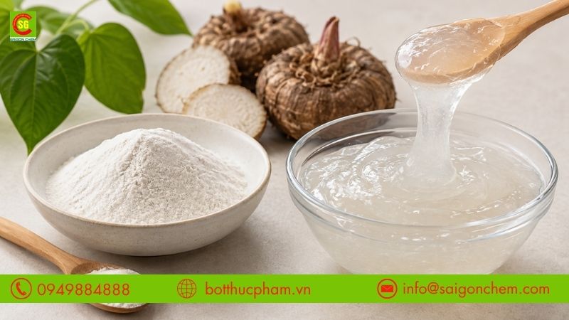 Đặc điểm tạo gel v&agrave; l&agrave;m đặc của Konjac Gum