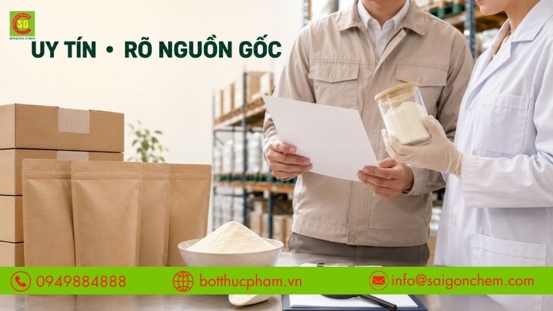 Lựa chọn nh&agrave; cung cấp uy t&iacute;n gi&uacute;p đảm bảo nguồn gốc v&agrave; chất lượng bột b&eacute;o.