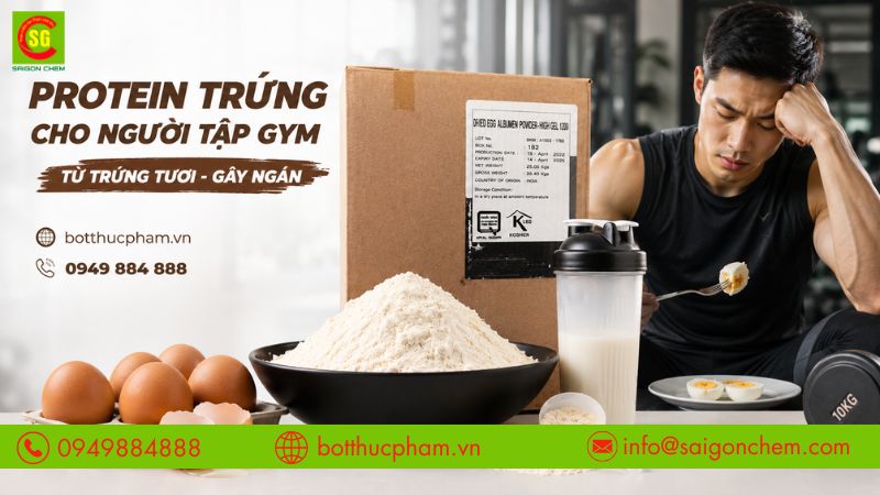 protein trứng cho người tập gym từ trứng tươi gây ngán