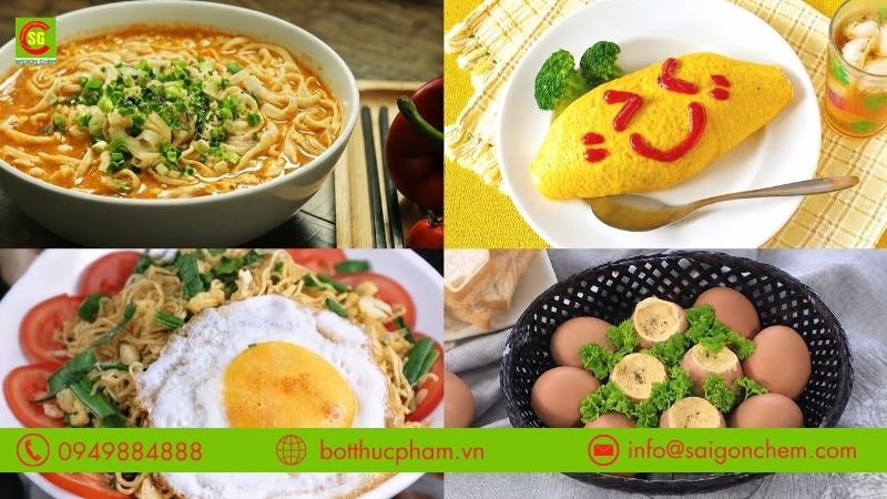 So sánh ứng dụng bột nguyên trứng và trứng tươi