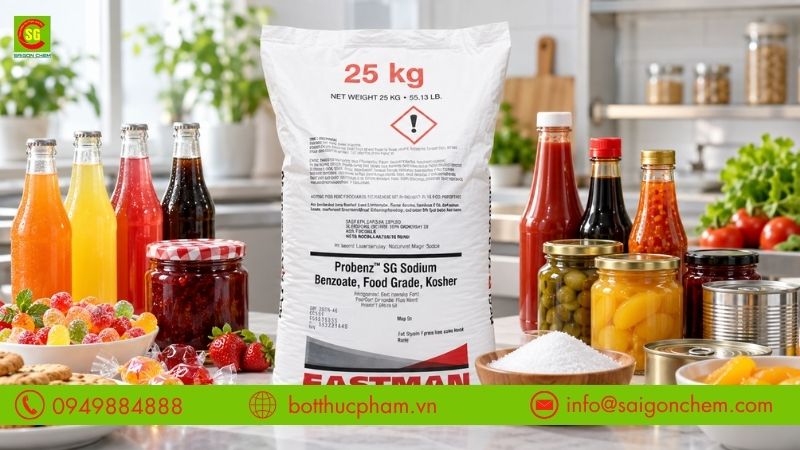 C&ocirc;ng dụng của Sodium Benzoate Mỹ trong bảo quản thực phẩm
