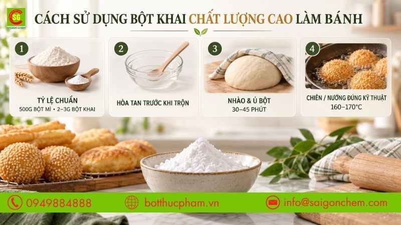 Cách sử dụng bột khai làm bánh
