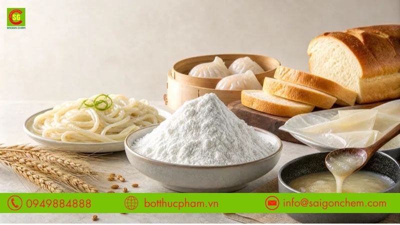 Ứng dụng bột Wheat Starch v&agrave;o thực phẩm