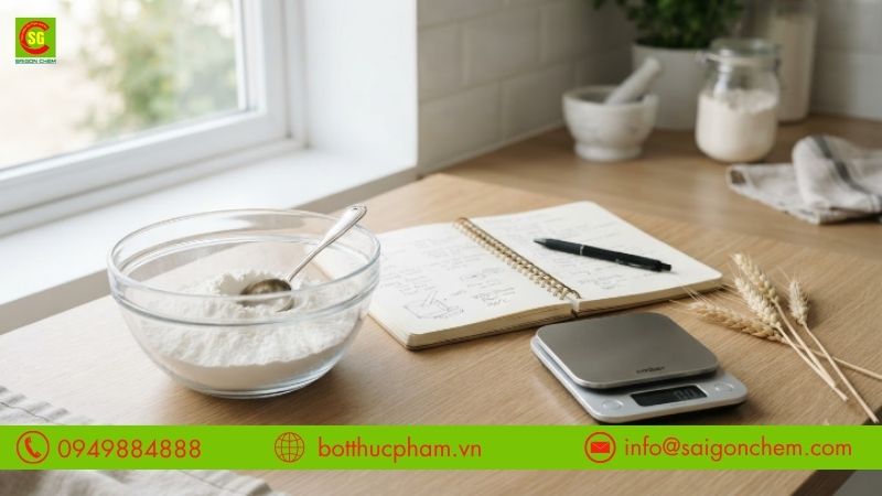 Lưu &yacute; khi ứng dụng Wheat Starch v&agrave;o c&ocirc;ng thức mới