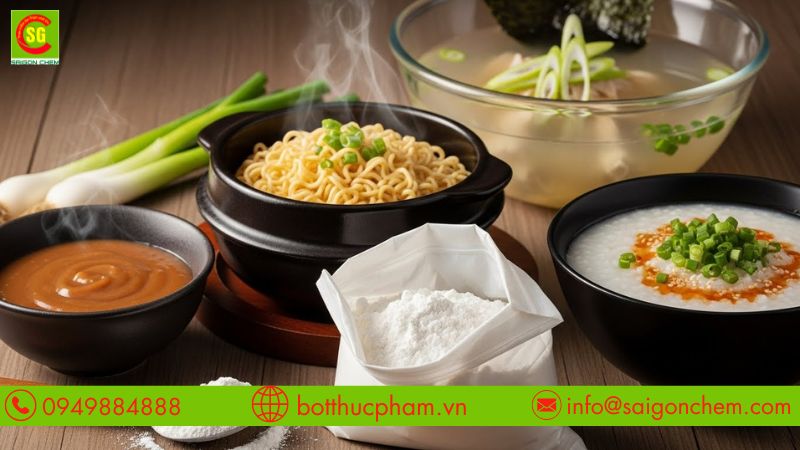 Tinh bột bắp d&ugrave;ng trong nước sốt v&agrave; thực phẩm ăn liền