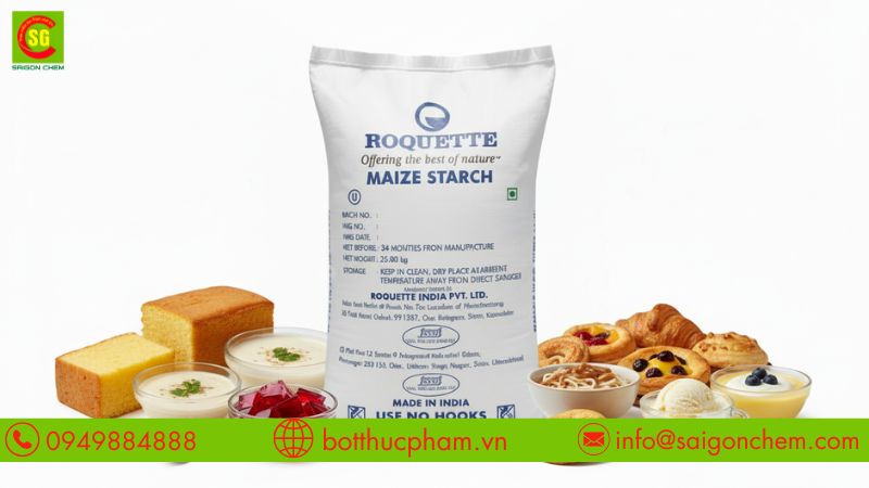 Tinh bột bắp gi&uacute;p tăng độ sệt v&agrave; ổn định cấu tr&uacute;c sản phẩm