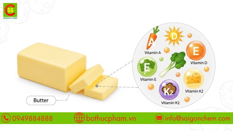 Thanh bơ vàng ngậy cùng các nguyên liệu tự nhiên