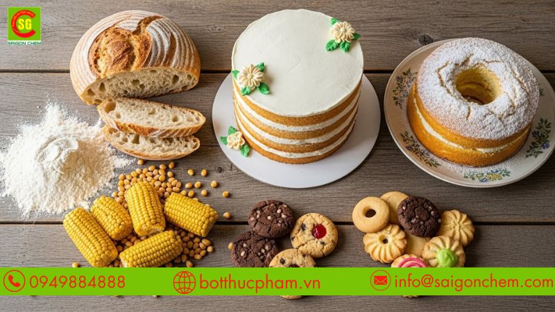Bột bắp giúp bánh bông lan, bánh quy, bánh mì mềm mịn