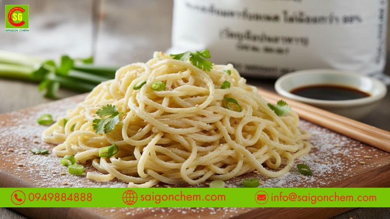 K2CO3 giúp sợi mì vàng óng, dai ngon và hấp dẫn hơn