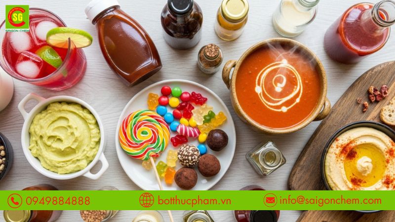 Ứng dụng trong đồ uống và súp ăn liền giữ món ăn ổn định, dễ hòa tan