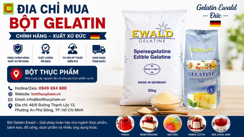 Gelatin nhập khẩu, b&aacute;o gi&aacute; nhanh tại Botthucpham.vn. 