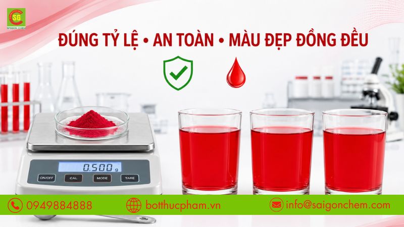 Sử dụng đ&uacute;ng tỷ lệ gi&uacute;p đảm bảo an to&agrave;n v&agrave; hiệu quả tạo m&agrave;u. 