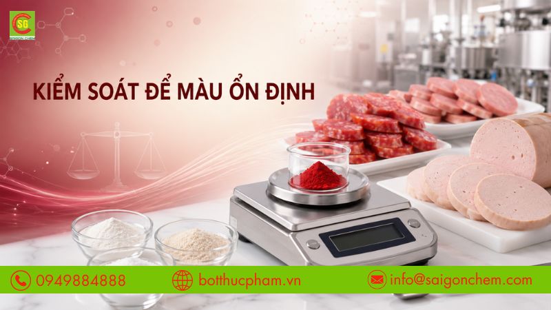 Kiểm soát liều lượng và tương tác phụ gia để màu ổn định.