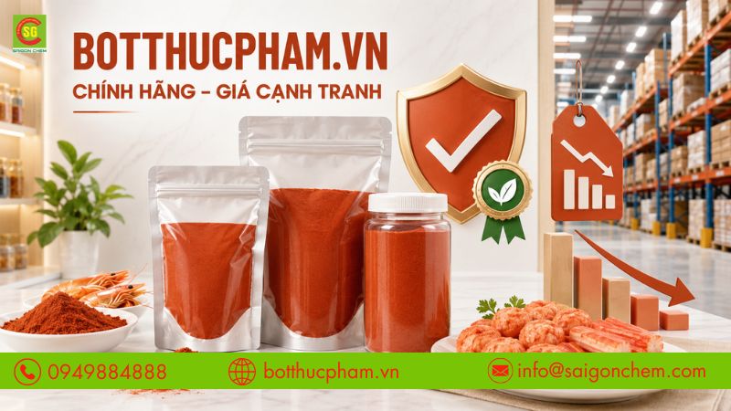BotThucPham.vn cung cấp m&agrave;u gạch t&ocirc;m ch&iacute;nh h&atilde;ng, gi&aacute; cạnh tranh. 