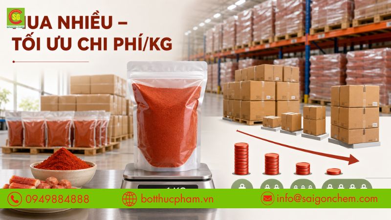 Mua số lượng lớn m&agrave;u đỏ gạch gi&uacute;p tối ưu chi ph&iacute; tr&ecirc;n mỗi kg. 