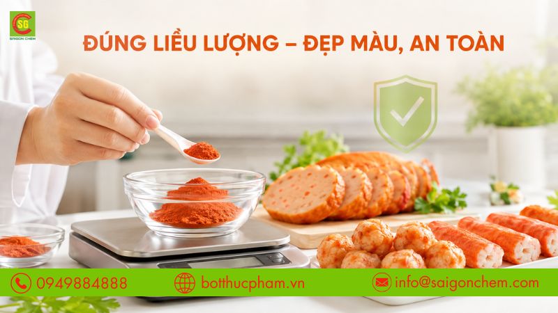 D&ugrave;ng đ&uacute;ng liều lượng để đảm bảo m&agrave;u đẹp v&agrave; an to&agrave;n thực phẩm. 