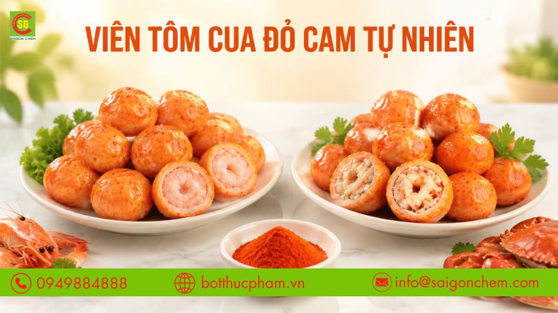 M&agrave;u gạch t&ocirc;m gi&uacute;p vi&ecirc;n t&ocirc;m, vi&ecirc;n cua l&ecirc;n m&agrave;u đỏ cam tự nhi&ecirc;n, hấp dẫn. 