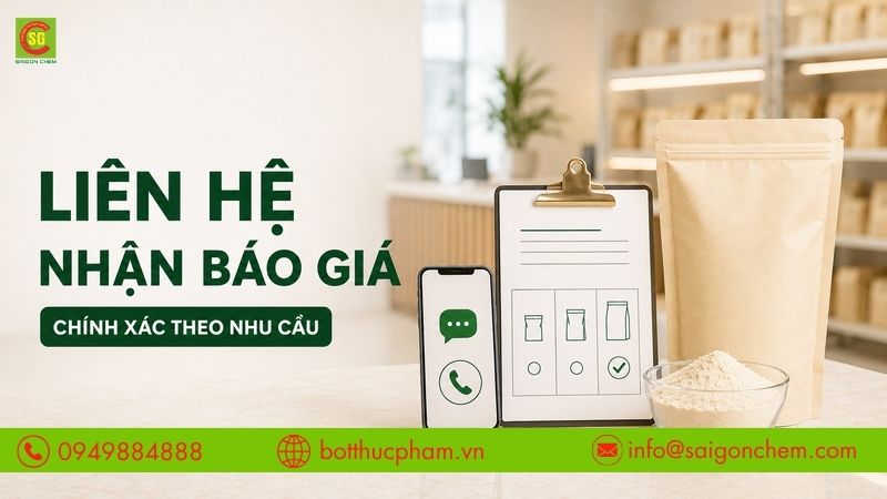 Li&ecirc;n hệ nh&agrave; cung cấp để nhận b&aacute;o gi&aacute; bột b&eacute;o ch&iacute;nh x&aacute;c theo nhu cầu.