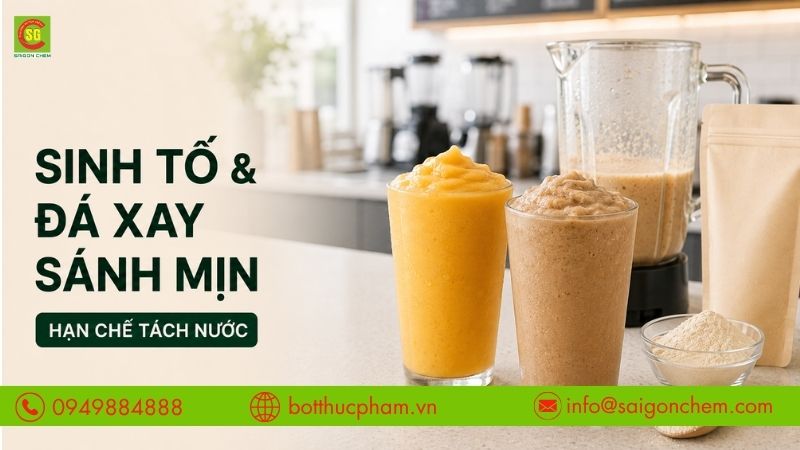 Bột b&eacute;o gi&uacute;p sinh tố v&agrave; đ&aacute; xay s&aacute;nh mịn, hạn chế t&aacute;ch nước.