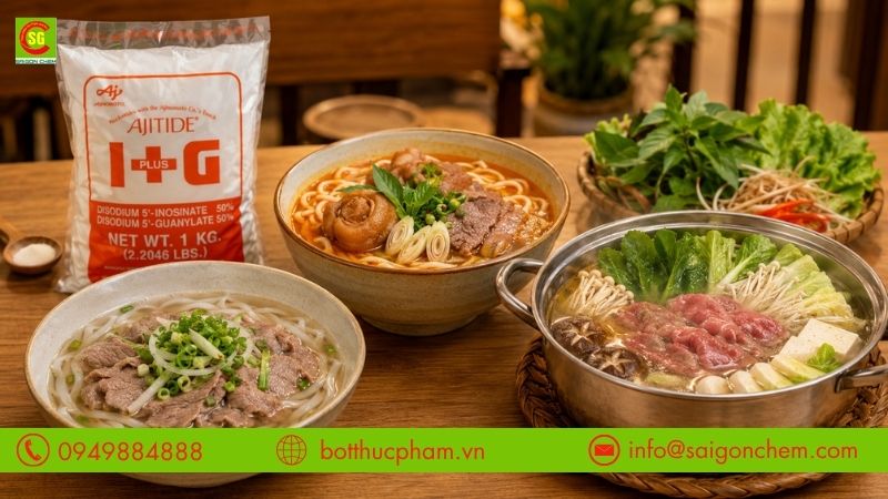 Ứng dụng I+G Ajitide cho c&aacute;c loại nước d&ugrave;ng kh&aacute;c nhau