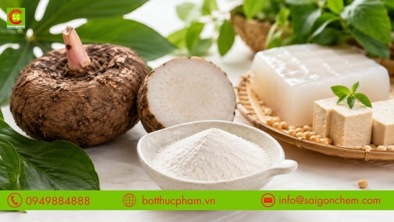 Konjac Gum c&oacute; nguồn gốc thực vật ph&ugrave; hợp cho sản phẩm chay