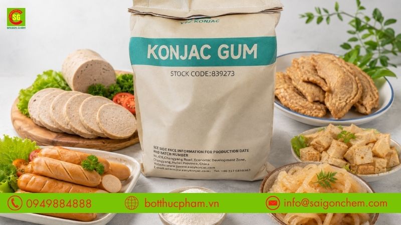 Ứng dụng phổ biến của Konjac Gum trong sản phẩm chay