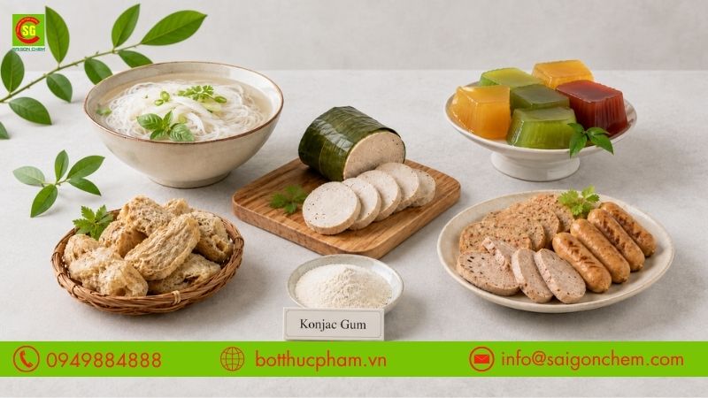 Ứng dụng Konjac Gum Trung Quốc trong chế biến thực phẩm