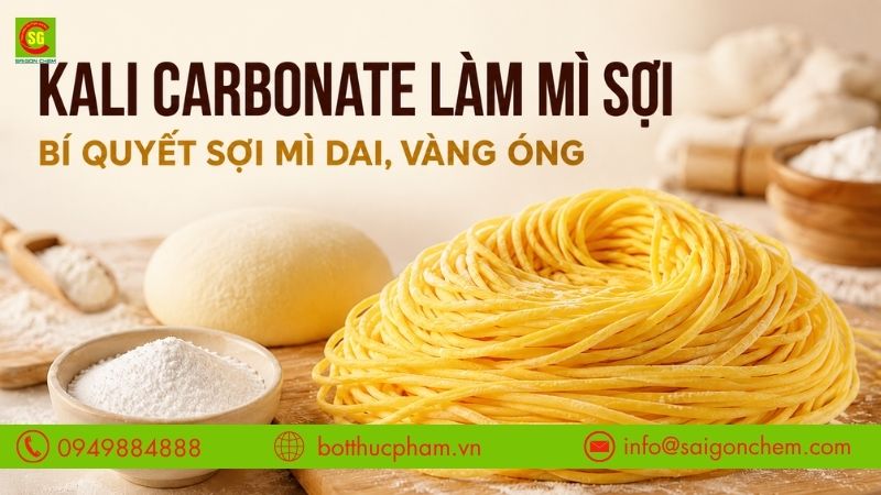 Kali Carbonate Làm Mì Sợi: Bí Quyết Sợi Mì Dai, Vàng Óng