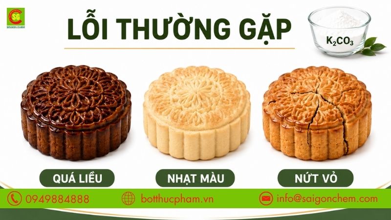 Lỗi khi d&ugrave;ng Kali Carbonate l&agrave;m b&aacute;nh trung thu
