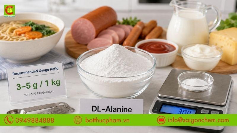 V&igrave; sao cần x&aacute;c định đ&uacute;ng tỷ lệ sử dụng DL-Alanine?
