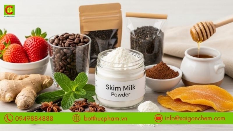 Lợi &iacute;ch của bột sữa gầy trong thực phẩm