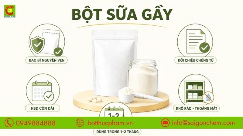 Lưu &yacute; khi mua v&agrave; bảo quản bột sữa gầy