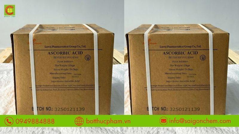 Ascorbic Acid, Vitamin C v&agrave; E300 l&agrave; c&ugrave;ng một hoạt chất.