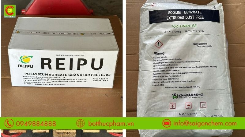 Bột Thực Phẩm l&agrave; địa chỉ cung cấp phụ gia E202 v&agrave; E211 uy t&iacute;n tại TPHCM