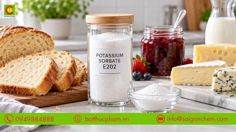 E202 hỗ trợ hạn chế nấm men v&agrave; nấm mốc trong b&aacute;nh mứt v&agrave; ph&ocirc; mai