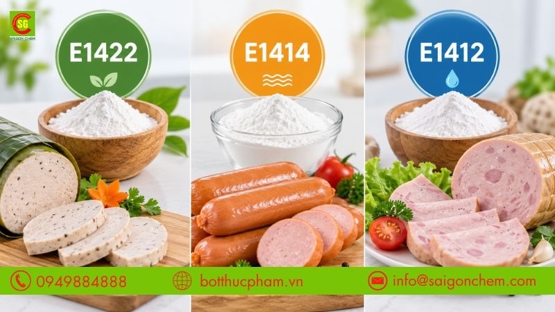 Các loại tinh bột biến tính E1422, E1414 và E1412 ứng dụng trong sản xuất thịt chế biến
